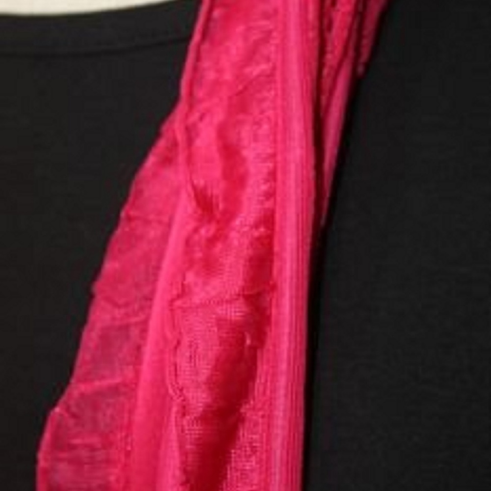Red and Magenta Solid & Patterned Scarf Accessory - Picture 2 of 8